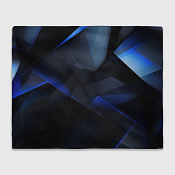 Плед флисовый Черная и голубая текстура, цвет: 3D-велсофт
