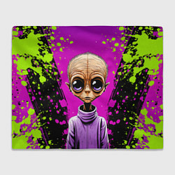 Плед флисовый Alien - comics art style, цвет: 3D-велсофт