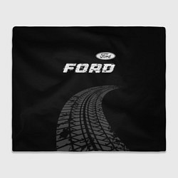 Плед флисовый Ford speed на темном фоне со следами шин: символ с, цвет: 3D-велсофт