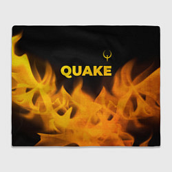 Плед флисовый Quake - gold gradient: символ сверху, цвет: 3D-велсофт