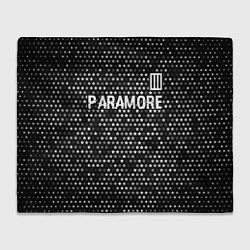 Плед флисовый Paramore glitch на темном фоне: символ сверху, цвет: 3D-велсофт