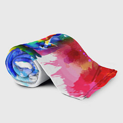 Плед флисовый Акварельный пикачу - живопись, цвет: 3D-велсофт — фото 2