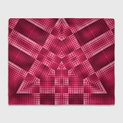 Плед флисовый Геометрический узор арт-деко в красных тонах, цвет: 3D-велсофт