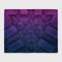 Плед флисовый Пурпурно-синий геометрический узор, цвет: 3D-велсофт
