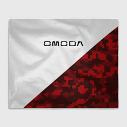 Плед флисовый Omoda red white, цвет: 3D-велсофт