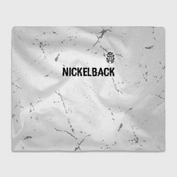 Плед флисовый Nickelback glitch на светлом фоне: символ сверху, цвет: 3D-велсофт