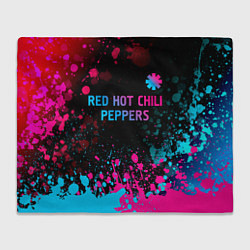 Плед флисовый Red Hot Chili Peppers - neon gradient: символ свер, цвет: 3D-велсофт