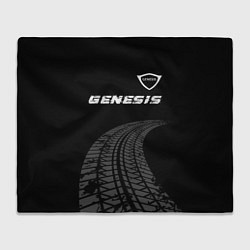 Плед флисовый Genesis speed на темном фоне со следами шин: симво, цвет: 3D-велсофт