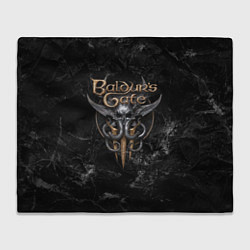 Плед флисовый Baldurs Gate 3 dark logo, цвет: 3D-велсофт