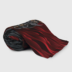 Плед флисовый Baldurs Gate 3 logo dark red black, цвет: 3D-велсофт — фото 2