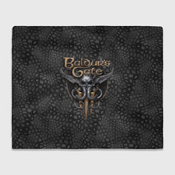 Плед флисовый Baldurs Gate 3 logo dark black, цвет: 3D-велсофт