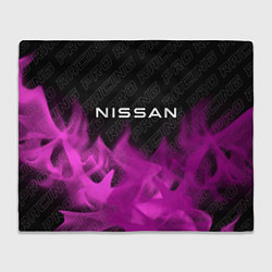 Плед флисовый Nissan pro racing: символ сверху, цвет: 3D-велсофт