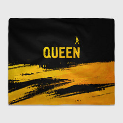 Плед флисовый Queen - gold gradient: символ сверху, цвет: 3D-велсофт