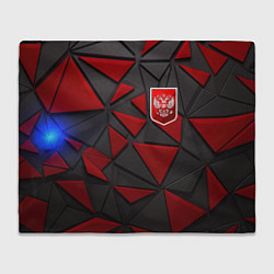 Плед флисовый Красный герб РФ, цвет: 3D-велсофт