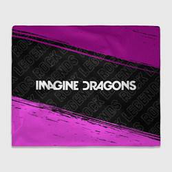 Плед флисовый Imagine Dragons rock legends: надпись и символ, цвет: 3D-велсофт