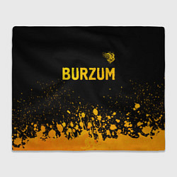 Плед флисовый Burzum - gold gradient: символ сверху, цвет: 3D-велсофт