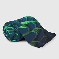 Плед флисовый Разломленные зеленые плиты, цвет: 3D-велсофт — фото 2