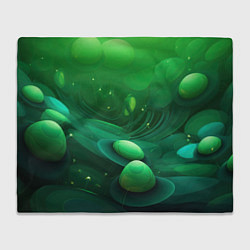 Плед флисовый Зеленые выпуклые шары текстура, цвет: 3D-велсофт