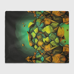 Плед флисовый Зеленая объемная абстракция, цвет: 3D-велсофт