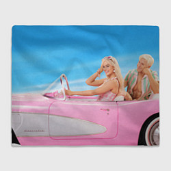 Плед флисовый Барби и Кен в кабриолете, цвет: 3D-велсофт