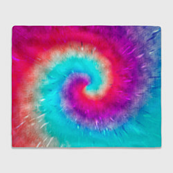 Плед флисовый Тай-дай малиновый закат, цвет: 3D-велсофт