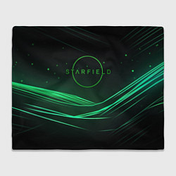Плед флисовый Starfield green logo, цвет: 3D-велсофт