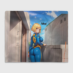 Плед флисовый Fallout game girl, цвет: 3D-велсофт