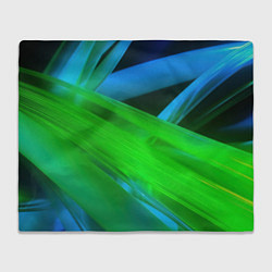 Плед флисовый Blue green abstract, цвет: 3D-велсофт