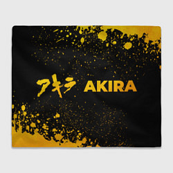 Плед флисовый Akira - gold gradient: надпись и символ, цвет: 3D-велсофт
