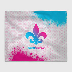 Плед флисовый Saints Row neon gradient style, цвет: 3D-велсофт