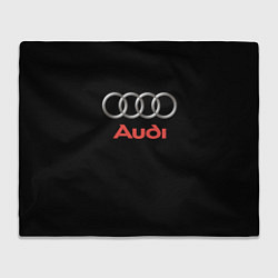 Плед флисовый Audi sport на чёрном, цвет: 3D-велсофт