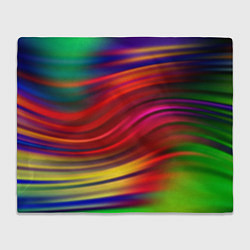 Плед флисовый Разноцветный абстрактный узор волны, цвет: 3D-велсофт