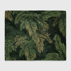 Плед флисовый Камуфляж хвойный лес, цвет: 3D-велсофт
