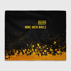 Плед флисовый Nine Inch Nails - gold gradient: символ сверху, цвет: 3D-велсофт