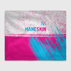 Плед флисовый Maneskin neon gradient style: символ сверху, цвет: 3D-велсофт