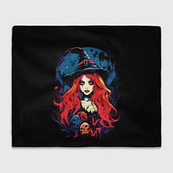 Плед флисовый Ведьма с красными волосами, цвет: 3D-велсофт