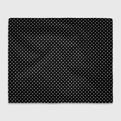 Плед флисовый В мелкий горошек на черном фоне, цвет: 3D-велсофт