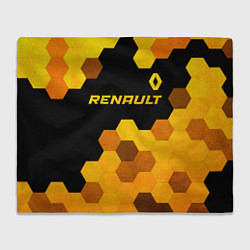 Плед флисовый Renault - gold gradient: символ сверху, цвет: 3D-велсофт