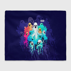 Плед флисовый Разноцветные привидения, цвет: 3D-велсофт