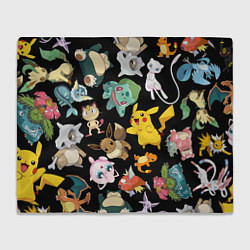 Плед флисовый Пикачу и другие покемоны, цвет: 3D-велсофт