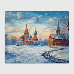 Плед флисовый Российская зима, цвет: 3D-велсофт