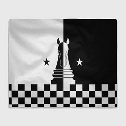 Плед флисовый Шахматный конь, цвет: 3D-велсофт