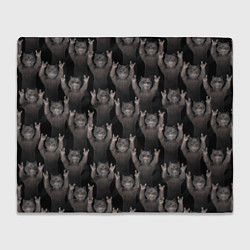 Плед флисовый Коты любят рок-музыку, цвет: 3D-велсофт