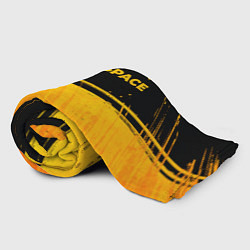 Плед флисовый Dead Space - gold gradient посередине, цвет: 3D-велсофт — фото 2
