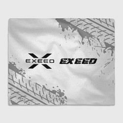 Плед флисовый Exeed speed на светлом фоне со следами шин по-гори, цвет: 3D-велсофт