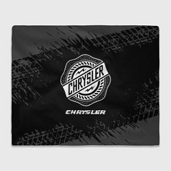 Плед флисовый Chrysler speed на темном фоне со следами шин, цвет: 3D-велсофт