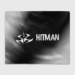 Плед флисовый Hitman glitch на темном фоне по-горизонтали, цвет: 3D-велсофт