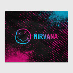 Плед флисовый Nirvana - neon gradient по-горизонтали, цвет: 3D-велсофт