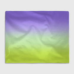 Плед флисовый Фиолетовый мятный и желто-зеленый градиент, цвет: 3D-велсофт