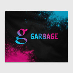 Плед флисовый Garbage - neon gradient по-горизонтали, цвет: 3D-велсофт